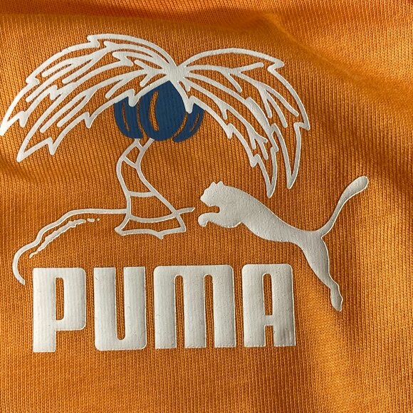 NEW! PUMA MID 90S XL Extra Large Boys Graphic Print T-Shirt Tee Shirt Orange - Picture 7 of 9
